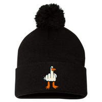 I DonT Give A Duck Middle Finger Funny Offensive Rude Pom Pom 12in Knit Beanie