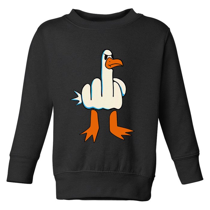 I DonT Give A Duck Middle Finger Funny Offensive Rude Toddler Sweatshirt