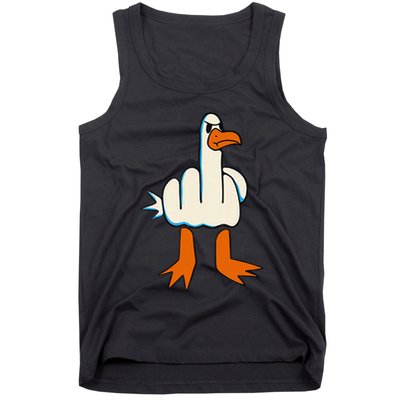 I DonT Give A Duck Middle Finger Funny Offensive Rude Tank Top