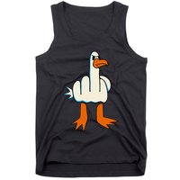 I DonT Give A Duck Middle Finger Funny Offensive Rude Tank Top