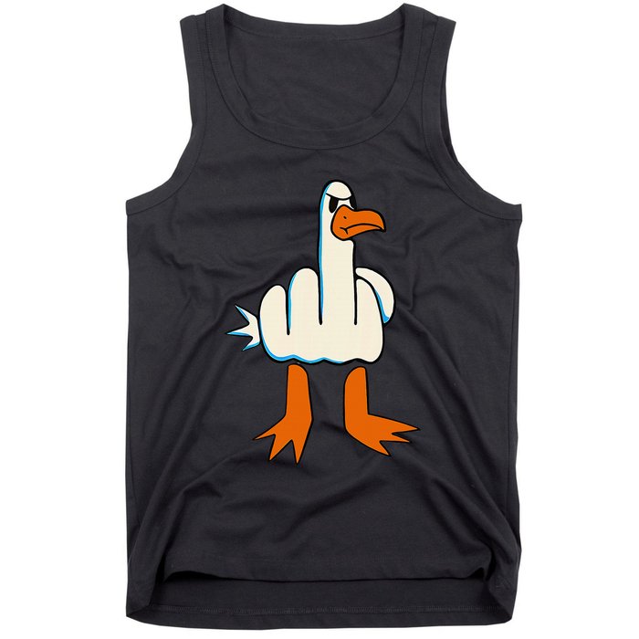 I DonT Give A Duck Middle Finger Funny Offensive Rude Tank Top