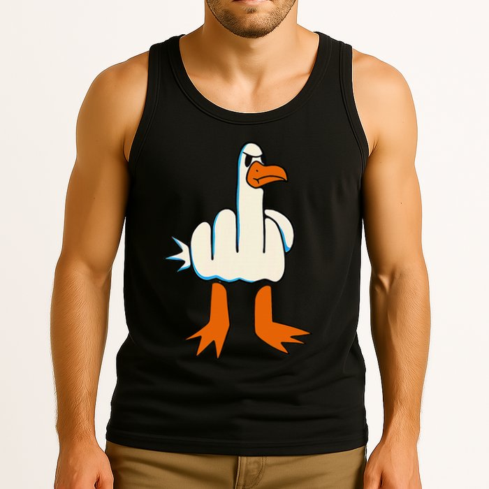 I DonT Give A Duck Middle Finger Funny Offensive Rude Tank Top