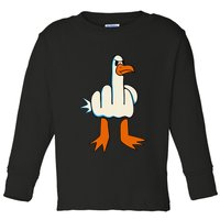 I DonT Give A Duck Middle Finger Funny Offensive Rude Toddler Long Sleeve Shirt