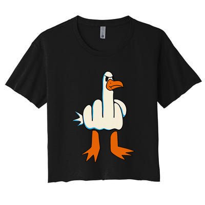 I DonT Give A Duck Middle Finger Funny Offensive Rude Crop Top