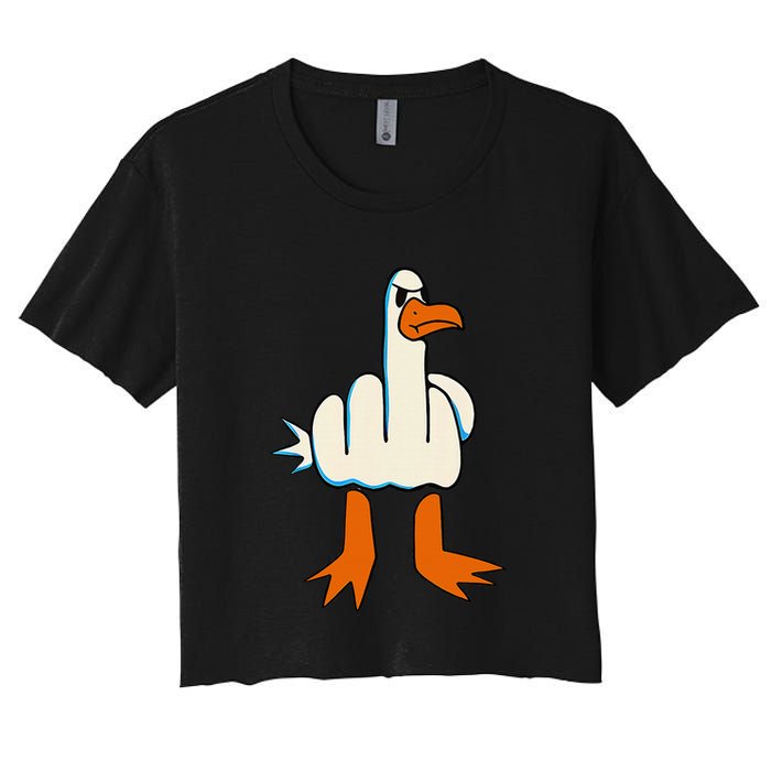 I DonT Give A Duck Middle Finger Funny Offensive Rude Crop Top