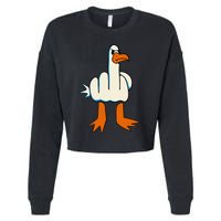 I DonT Give A Duck Middle Finger Funny Offensive Rude Cropped Pullover Crew