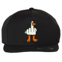 I DonT Give A Duck Middle Finger Funny Offensive Rude Wool Snapback Cap