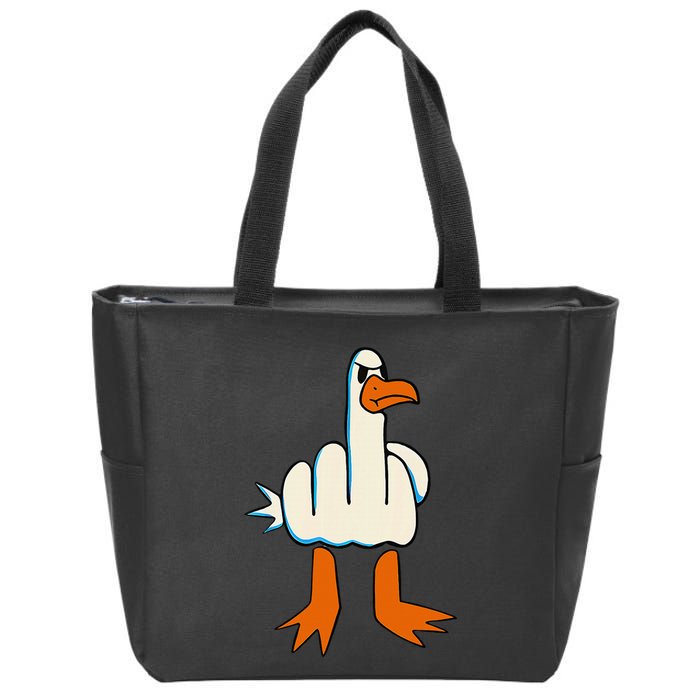 I DonT Give A Duck Middle Finger Funny Offensive Rude Zip Tote Bag