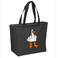 I DonT Give A Duck Middle Finger Funny Offensive Rude Zip Tote Bag