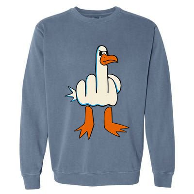 I DonT Give A Duck Middle Finger Funny Offensive Rude Garment-Dyed Sweatshirt