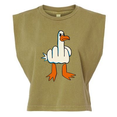 I DonT Give A Duck Middle Finger Funny Offensive Rude Garment-Dyed Women's Muscle Tee