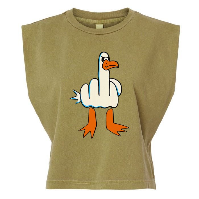 I DonT Give A Duck Middle Finger Funny Offensive Rude Garment-Dyed Women's Muscle Tee