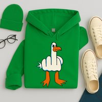 I DonT Give A Duck Middle Finger Funny Offensive Rude Hoodie