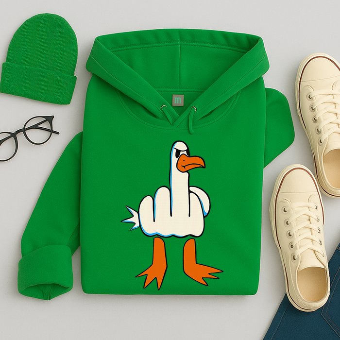 I DonT Give A Duck Middle Finger Funny Offensive Rude Hoodie
