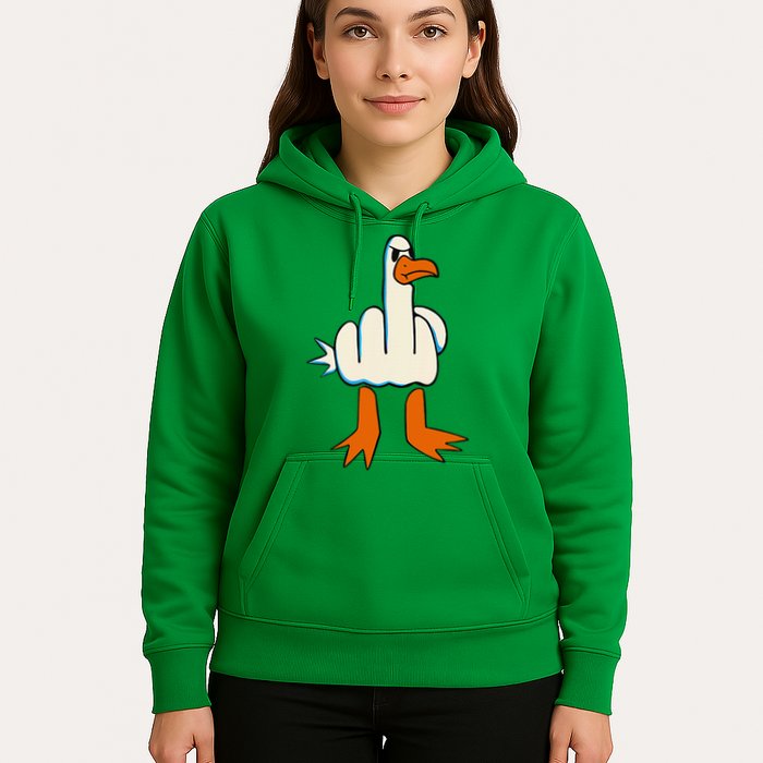 I DonT Give A Duck Middle Finger Funny Offensive Rude Hoodie