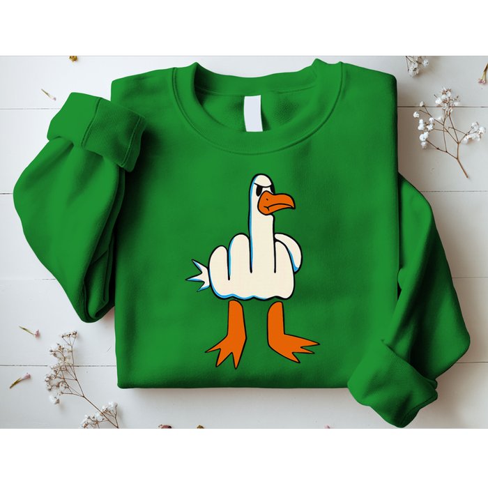 I DonT Give A Duck Middle Finger Funny Offensive Rude Sweatshirt