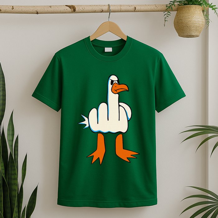 I DonT Give A Duck Middle Finger Funny Offensive Rude T-Shirt