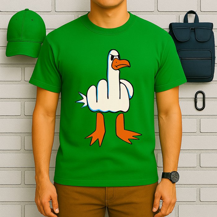 I DonT Give A Duck Middle Finger Funny Offensive Rude T-Shirt