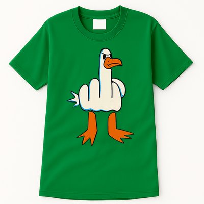 I DonT Give A Duck Middle Finger Funny Offensive Rude Tall T-Shirt