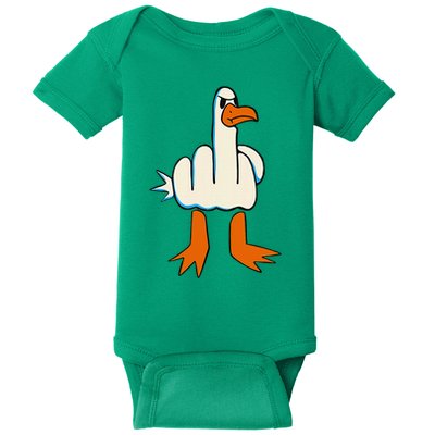 I DonT Give A Duck Middle Finger Funny Offensive Rude Baby Bodysuit
