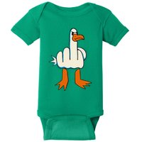 I DonT Give A Duck Middle Finger Funny Offensive Rude Baby Bodysuit