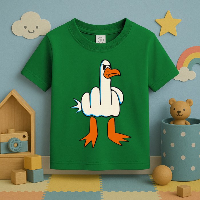 I DonT Give A Duck Middle Finger Funny Offensive Rude Toddler T-Shirt