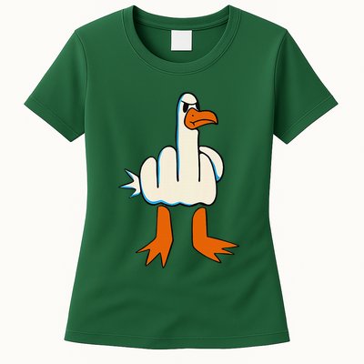 I DonT Give A Duck Middle Finger Funny Offensive Rude Womens T-Shirt