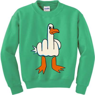 I DonT Give A Duck Middle Finger Funny Offensive Rude Kids Sweatshirt
