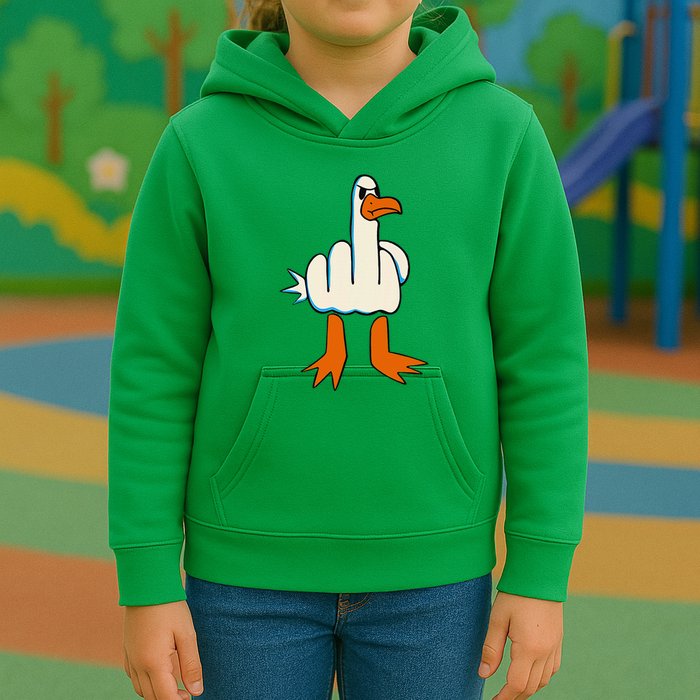 I DonT Give A Duck Middle Finger Funny Offensive Rude Kids Hoodie