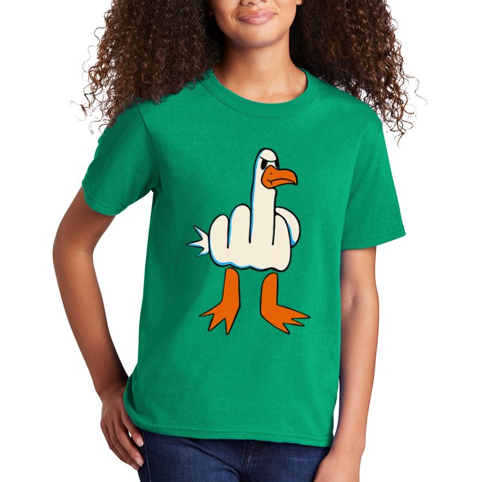 I DonT Give A Duck Middle Finger Funny Offensive Rude Kids T-Shirt