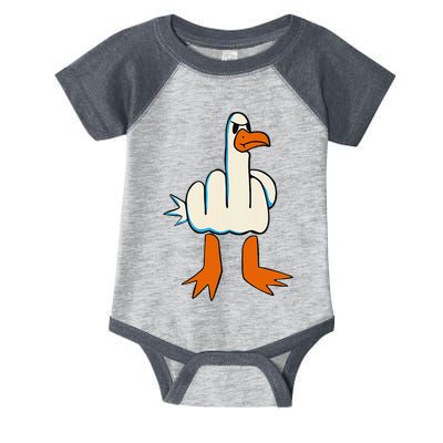 I DonT Give A Duck Middle Finger Funny Offensive Rude Infant Baby Jersey Bodysuit