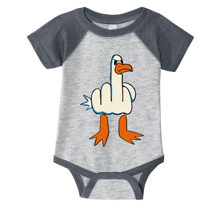 I DonT Give A Duck Middle Finger Funny Offensive Rude Infant Baby Jersey Bodysuit