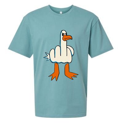 I DonT Give A Duck Middle Finger Funny Offensive Rude Sueded Cloud Jersey T-Shirt
