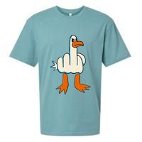 I DonT Give A Duck Middle Finger Funny Offensive Rude Sueded Cloud Jersey T-Shirt