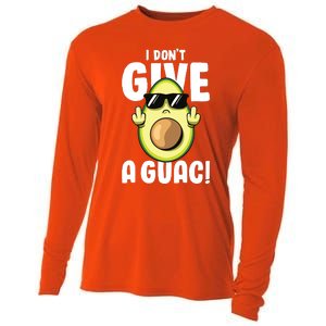 I Dont Give A Guac Love Avocado Guacamole Funny Vegan Cooling Performance Long Sleeve Crew