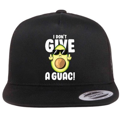 I Dont Give A Guac Love Avocado Guacamole Funny Vegan Flat Bill Trucker Hat