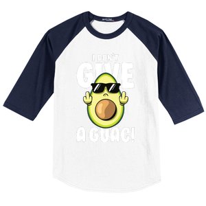 I Dont Give A Guac Love Avocado Guacamole Funny Vegan Baseball Sleeve Shirt