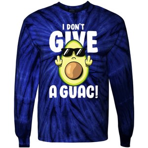 I Dont Give A Guac Love Avocado Guacamole Funny Vegan Tie-Dye Long Sleeve Shirt