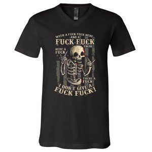 I Don't Give A Fuck Fuck  V-Neck T-Shirt