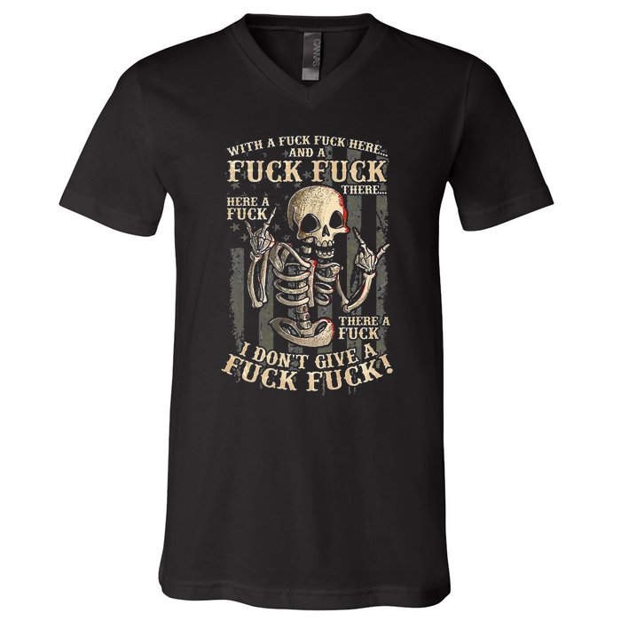 I Don't Give A Fuck Fuck  V-Neck T-Shirt