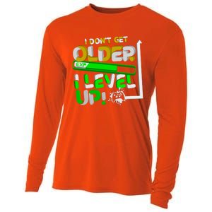 I Dont Get Older I Level Up Gamer Video Games Funny Gaming Gift Cooling Performance Long Sleeve Crew