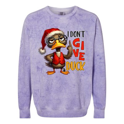 I Dont Give A Duck Funny Sarcastic Grumpy Duck Christmas Colorblast Crewneck Sweatshirt