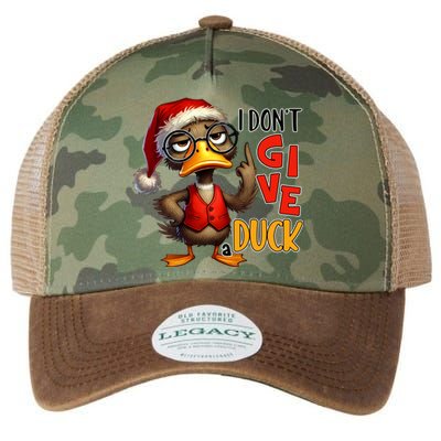 I Dont Give A Duck Funny Sarcastic Grumpy Duck Christmas Legacy Tie Dye Trucker Hat