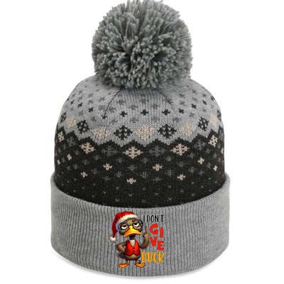 I Dont Give A Duck Funny Sarcastic Grumpy Duck Christmas The Baniff Cuffed Pom Beanie