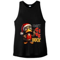 I Dont Give A Duck Funny Sarcastic Grumpy Duck Christmas Ladies PosiCharge Tri-Blend Wicking Tank