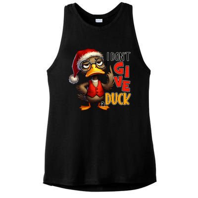 I Dont Give A Duck Funny Sarcastic Grumpy Duck Christmas Ladies PosiCharge Tri-Blend Wicking Tank