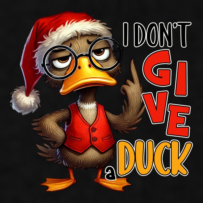 I Dont Give A Duck Funny Sarcastic Grumpy Duck Christmas Ladies PosiCharge Tri-Blend Wicking Tank