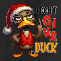 I Dont Give A Duck Funny Sarcastic Grumpy Duck Christmas 7 Panel Mesh Trucker Snapback Hat
