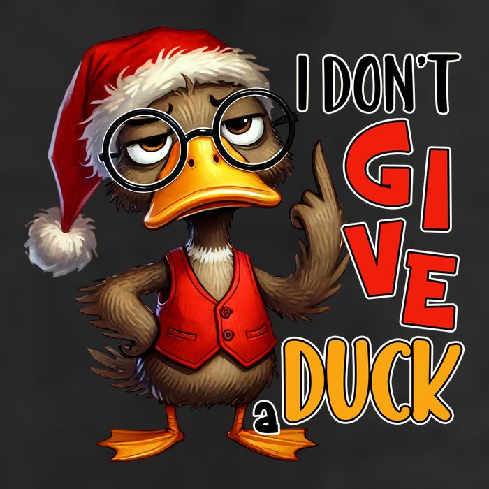 I Dont Give A Duck Funny Sarcastic Grumpy Duck Christmas 7 Panel Mesh Trucker Snapback Hat