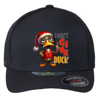 I Dont Give A Duck Funny Sarcastic Grumpy Duck Christmas Flexfit Unipanel Trucker Cap